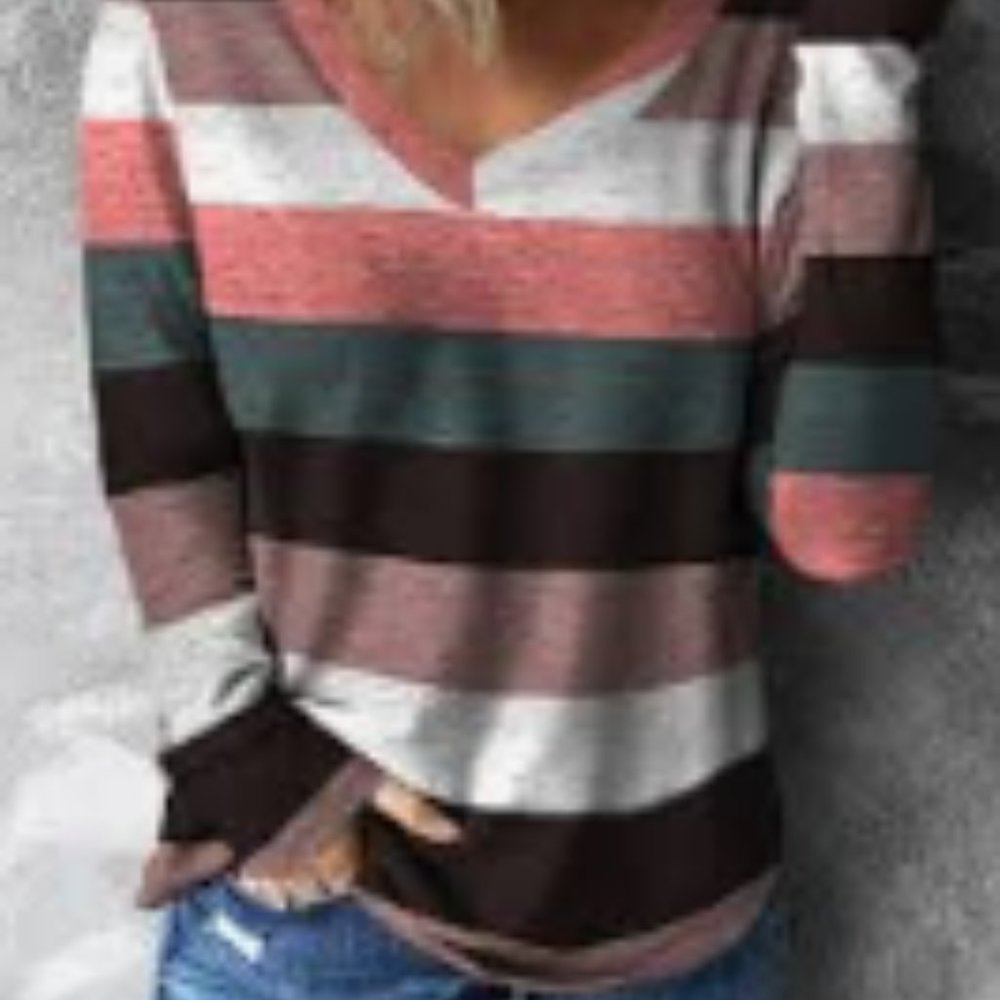 Express NWT stripped V-neck sweater, Size L - Picture 1 of 4
